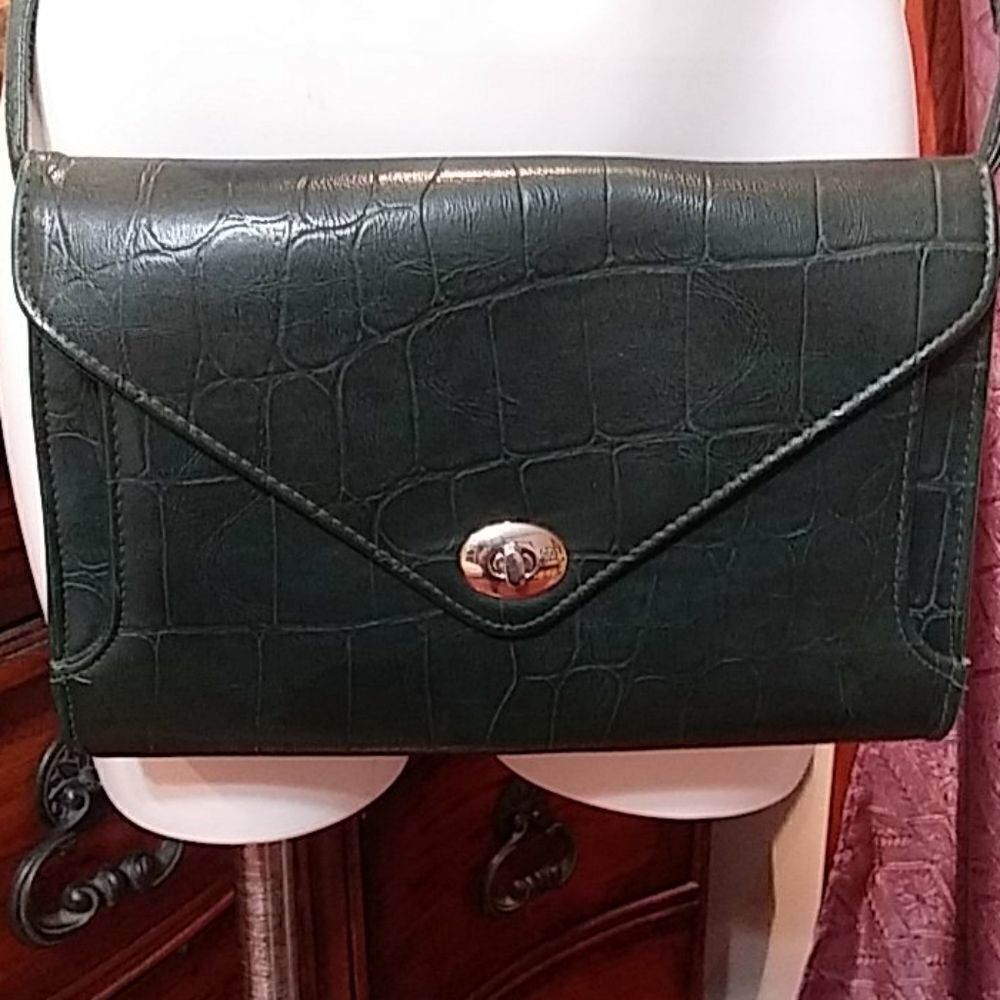 Vintage green crossbody and clutch bag